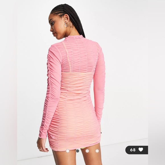 New! Asos Top Shop Pink lime green Party Club Dress Size small! - Picture 2 of 8